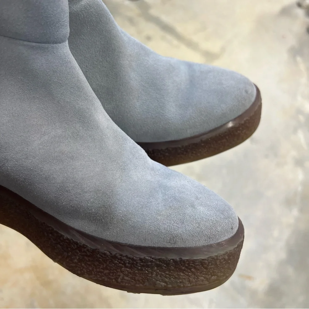 Free‎ People x Cougar Waterproof Gray Blue Leather Fur Shearling Ankle Boots 8